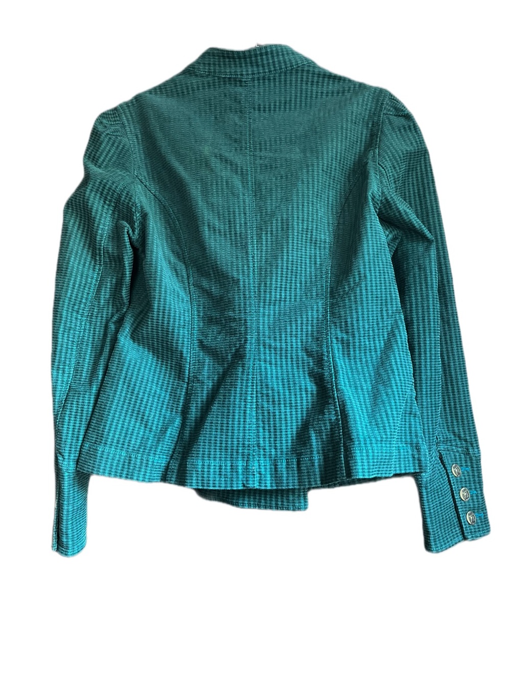 Cabi Legion Teal Green Corduroy Lennon Military Jacket Blazer Gold Crest Size M - Picture 7 of 10